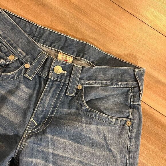 True Religion Light Blue Wash Denim Jeans Men 31 x27 - Picture 3 of 6
